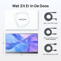 Arzopa A1 Pro - 15.6 inch Full HD Portable Monitor - 100% sRGB Kleurenspectrum - Metalen Behuizing - USB-C - Ingebouwde Kickstand - Space Grey — thumbnail 2