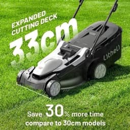 Draadloze Grasmaaier – Accu Grasmaaier – Elektrische Grasmaaier – Batterij Grasmaaier – Tuinmaaier – Borstelloze Motor – 33 cm Maaibreedte – 2x 2,0 Ah Accu — thumbnail 3