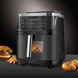 Airfryer met Stoomfunctie - 7 Liter - Heteluchtfriteuse - Digitale Air Fryer - Kijkvenster - Binnenverlichting - Instelbare Temperatuur - Zelfreinigingsprogramma — thumbnail 1