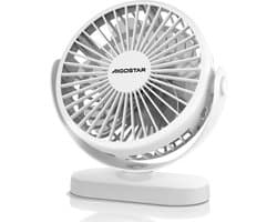 Aigostar | Tafel ventilator | NOTUS | USB | 5 bladen | 3 standen | Ø 13cm | Wit