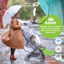 KIDIZ® Kinderwagen Premium - inklapbare buggy met ligstand - 360° wielen en 5-puntsgordel - grijs — thumbnail 5