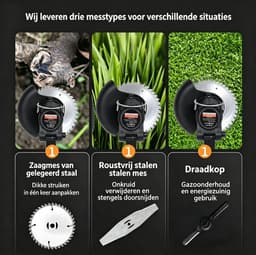 21V Draadloze Elektrische Grasmaaier Trimmer Lichtgewicht werkt op accu inclusief accu geschikt voor het maaien van gazon tuin en terras (Zwart) 85*16*8cm — thumbnail 5