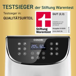 Airfryer 5,5 liter 1700W met 11 programma's digitale heteluchtfriteuse met touchscreen en antiaanbakmand wit — thumbnail 2