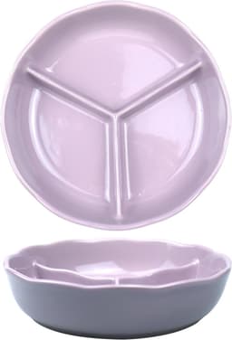 Lunchplaten, Verdeelde Keramische Dinerplaat - Lichtpaars - Magnetron- en Vaatwasserbestendig - ShopVlot — thumbnail 1
