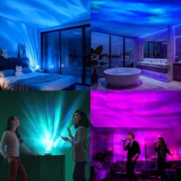 Northern Lights-sterrenhemelprojector, dimbare sfeerverlichting met 16 kleuren en instelbare helderheid, oplaadbare nachtlamp-projector met afstandsbediening, sfeerverlichting voor slaapkamer, plafond, feestjes, gaming en babykamers [Energieklasse G] — thumbnail 2