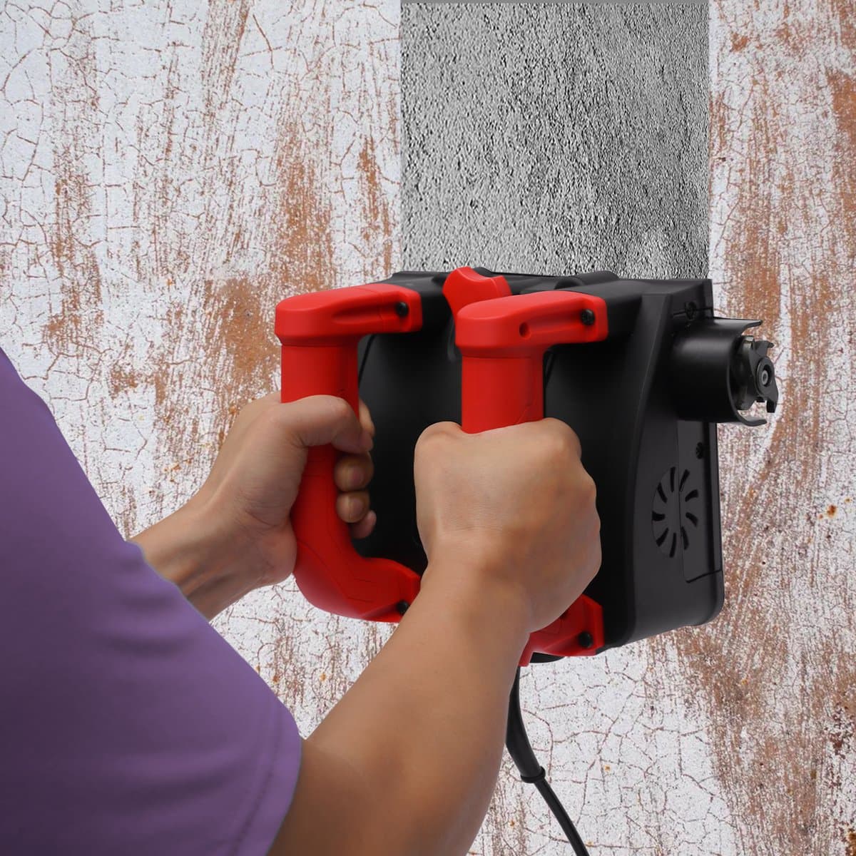 Elektrische Schepwandmachine 1200 W - Rood - 26 Wolfraamstalen Messen - Volledig Koperen Motor - Betonfreesmachine - DIY Elektrisch Gereedschap — afbeelding 1