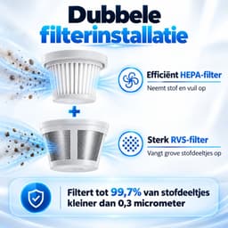 Car Essentials Draadloze Auto Stofzuiger - 8000 Pa - 120W - USB-C - 3 Opzetstukken — thumbnail 2