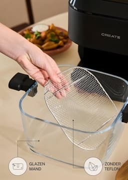 CREATE - Glazen heteluchtfriteuse van 6 L met vernevelingsfunctie - Zwart - AIR FRYER STUDIO CRYSTAL LARGE — thumbnail 4