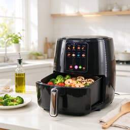Heteluchtfriteuse 6L 2400W – Digitale Airfryer met Touchscreen en Antiaanbaklaag – Air Fryer met Grote Capaciteit – Zwart — thumbnail 4