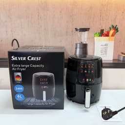 Heteluchtfriteuse 6L 2400W – Digitale Airfryer met Touchscreen en Antiaanbaklaag – Air Fryer met Grote Capaciteit – Zwart — thumbnail 2