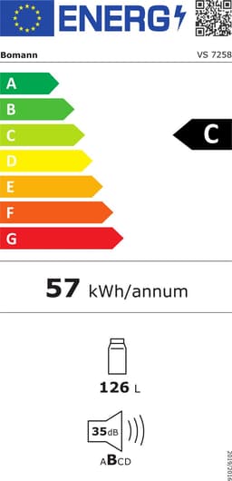 Bomann VS 7258 Koelkast zonder Vriesvak - 126 Liter - Energieklasse C - Inverter Compressor - Wit — thumbnail 2