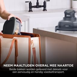Ninja CRISPi 4-in-1 Glazen Airfryer, 3,8 l en 2,3 l, airfryen, braden, warmhouden en opnieuw krokant maken, compact ontwerp, 2 verwijderbare glazen schalen en deksels, 1700 W - Blauw - FN201EUBL1 — thumbnail 5