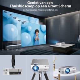 Beamer Draagbaar - 1920 x 1080 Full HD WiFi Bluetooth - 8000 Lumen LCD LED - Voor Thuisbioscoop En Entertainment — thumbnail 4