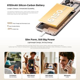 Anyreal Note 56 X Smartphone - 6,56 Inch - 24GB(3+21) RAM - 64GB ROM - 6150 mAh - Android 16 - Zwart — thumbnail 2