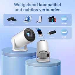 Mini Beamer 4K Ondersteuning – Smart Projector Android 14 – WiFi 6 & Bluetooth 5.4 – 270° Draaibaar – 200 Inch — thumbnail 4