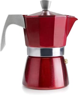 Koffiezetter - Moka pot - Koffie maken - Inductie geschikt - 2 kopjes - Rood — thumbnail 1