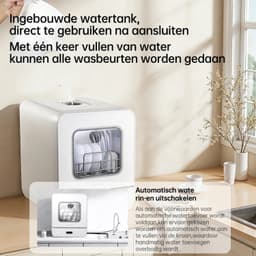GORGENOX Tafelmodel Vaatwasser – 3 Couverts – Watertank – UV-Sterilisatie – 72°C Hygiënisch Wassen – PTC Warmeluchtdroging – Waterontharder – DW5-D40A — thumbnail 2