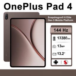 OnePlus Pad 4 Tablet – 13,2" 144Hz – 12GB+512GB – WiFi 7 – 13380mAh - Android 16 - Dune Glow — thumbnail 1