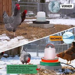 Verwarmingsplaat voor Kippendrinkbak met Thermostaat Ø31cm, Metalen Verwarmingsplaat voor Pluimveedrinkbak Vorstbeveiliging — thumbnail 1