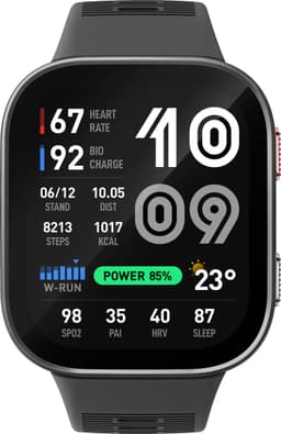 Amazfit Bip Max 50 mm Smartwatch, 2,07 inch AMOLED-display, 20 dagen batterijduur, GPS, 4 GB geheugen, Offline kaarten, Fitness tracker, Hybride training, 150+ sportmodi, HYROX-modus, 5 ATM voor Android, Koolstofgrijs — thumbnail 1