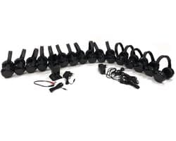 Silent Disco Compleet - Set met 16 koptelefoons, 1 zender en laadsysteem