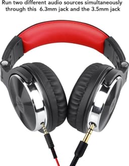 OneOdio Studio Dj Headphone Pro 10 - Over-ear Koptelefoon - Hoofdtelefoon - DJ set - Kop Telefoon - Professionele Koptelefoon - Muziek Studio - DJ Set Mengpaneel - DJ Headphones (Rood) — thumbnail 3