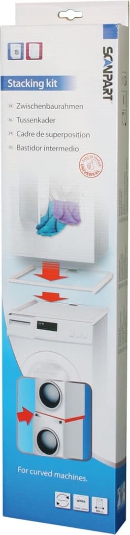 Scanpart tussenstuk voor wasmachine en droger - Geschikt voor AEG Bosch LG Miele Samsung Siemens Zanussi Whirlpool - Stapelkit - Compacte verpakking - Universeel — thumbnail 2