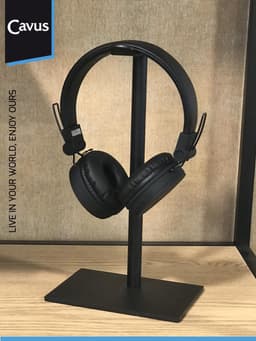 Cavus HSB Square Design Standaard voor Hoofdtelefoon - Koptelefoon Houder Trendy Zwart Staal - Rechthoekig — thumbnail 5