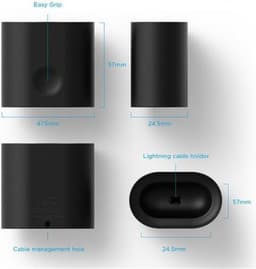 DrPhne AP3 Zachte Siliconen Standhouder -Bureau Oplaadstation - Geschikt voor AirPods 1/2 - Wit — thumbnail 3