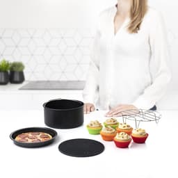 Princess 182012 Airfryer Accessoireset 10-delig - Accessoire voor heteluchtfriteuse - Grillrek - Pizzapan - Muffinset - Bakblik - Siliconen onderzetter - diameter 19,8 cm — thumbnail 3