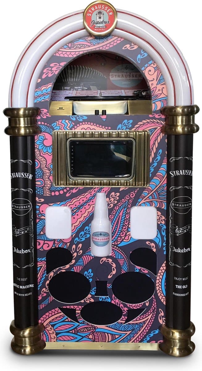 Strausser Jukebox  Pink / Blue Flowers — afbeelding 1