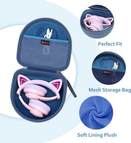 Tas voor Draadloze Over-Ear Koptelefoons voor Kinderen - Blauw — thumbnail 4