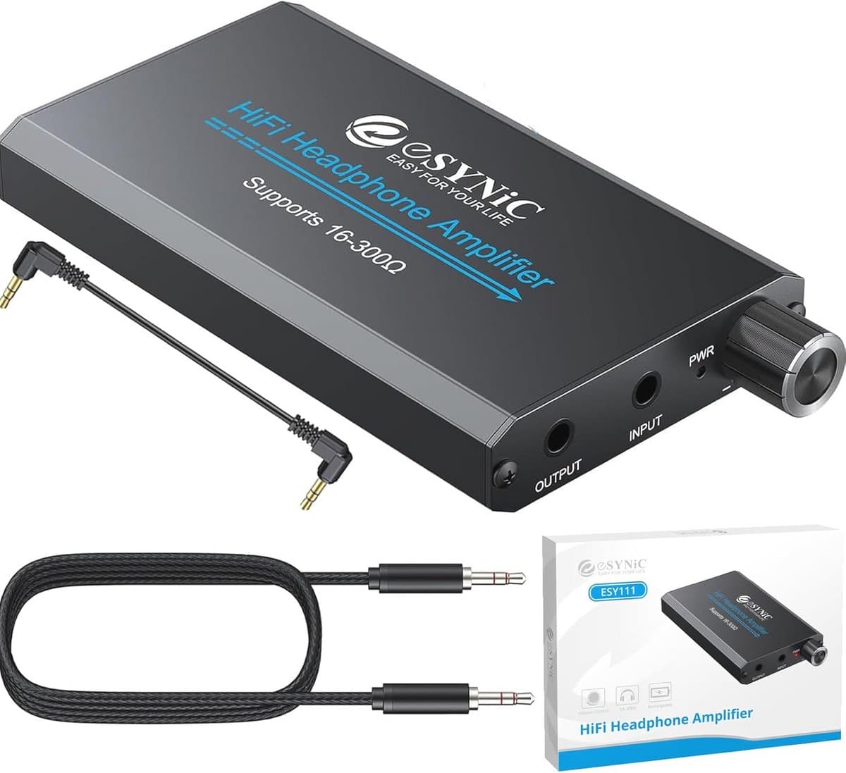 Draagbare HiFi Hoofdtelefoonversterker met Volumeknop en Gain-schakelaar voor MP3-Spelers en Smartphones — afbeelding 1