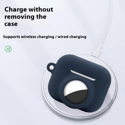 2 in 1 AirPods Pro 3 en Airtag Case - Beschermhoes - AirPods Pro 3 Cover - AirPods Pro 3 AirTag Hoesje - tracker - hoesje geschikt voor Apple Airpods Pro 3 - roze - met screenprotector — thumbnail 3