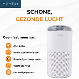 Evolar Luchtreiniger met HEPA 13 Filter - CADR: 200m3/h - Air Purifier - Slaapmodus - Luchtkwaliteit Indicator - Pure4 — thumbnail 3