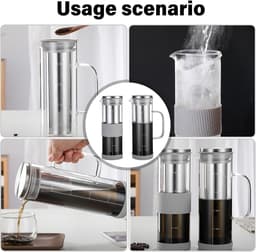 Draagbare koudeinfusiekoffiemachine, 800 ml capaciteit, thermische isolatieglazen koudekoffiemachines, karafs — thumbnail 2