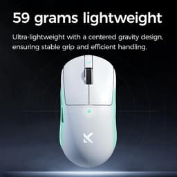 MCHOSE A7 V2 Ultra - Lichtgewicht Gaming Muis - PAW 3950TI Sensor - TTC Gold Switch - 8K Bedraad + 8K Draadloos - 3 Modi - 500mAh - Wit — thumbnail 2