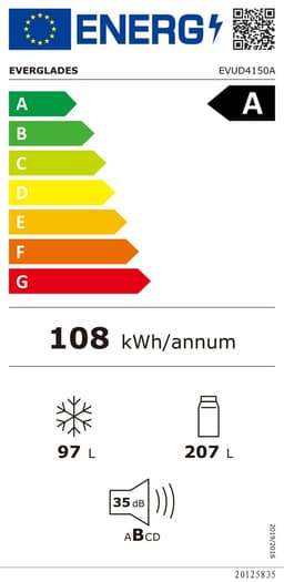 Everglades EVUD4150A - Koel-Vriescombinatie - A Klasse - Dark Inox - 304 Liter - Total No Frost - 5 Jaar Garantie — thumbnail 2