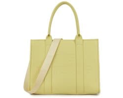 Damestas - The Tote Bag XL - Geel - 39 x 31 cm - Laptop - Ipad - Schooltas Akte tas - Rits - Vakken - Luxe voering.