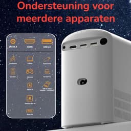 Egoods Beamer - Mini Beamer Wifi 6 & Bluetooth – Full HD 1080P Projector – Elektronische Focus & Keystone - Geluidsarm – 300 ANSI – Thuisbioscoop Beamer voor iPhone, Android, Laptop & TV Stick — thumbnail 5