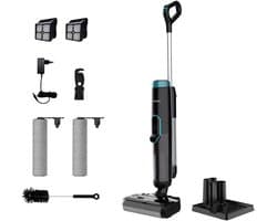 Sophitech DualClean Pro - Dweilstofzuiger 2-in-1 - Stofzuiger met Dweilfunctie - Nat & Droog - Zelfreinigend - Draadloos - Tot 40 min Accu