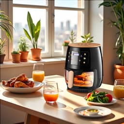 Grote Heteluchtfriteuse 6L met Glazen Kijkvenster en Touchscreen - Gezond Frituren zonder Olie — thumbnail 5