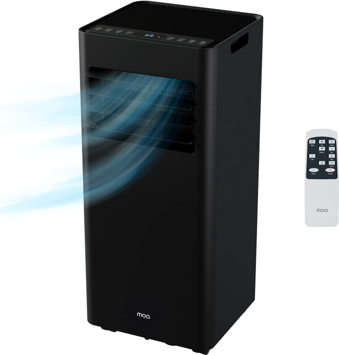MOA Mobiele Airco - 7.000 BTU - 3-in-1 - Met Afstandbediening - Tot 22m² - Airconditioner met Ontvochtigingsfunctie - Raamafdichtingskit - Zwart — afbeelding 1