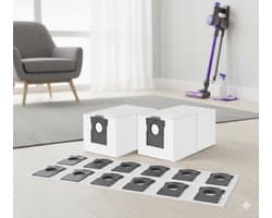 12 Stuks Stofzuigerzakken gescht voor Dreame L20/X40/X50 Ultra Complete, L10s/L10/L40s/L10s Pro/L40/L50 Ultra, voor Mova E30/P50 Pro Ultra Stofzuiger, 3,2 Stofzuigerzakken met Grote Capaciteit