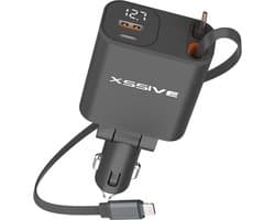 Xssive CC47 Autolader met 2 Poorten USB & USB C - 45W Snellader - USB Oplader Auto - 12V/24V Lader met Kabel