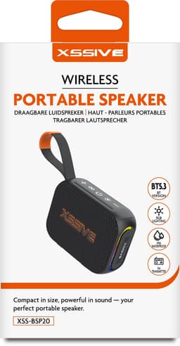 Xssive BSP20 Draadloze Bluetooth Speaker - Mini Speaker voor onderweg - 8W - Waterbestendig - Stereo Geluid - Mini Bluetooth Speaker - Zwart — thumbnail 5