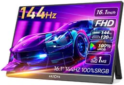 Portable Monitor – 16,1 inch – 144Hz – Full HD IPS 1080P – USB-C & HDMI – 100% sRGB – 300 cd/m² – Extern Scherm – 780g — thumbnail 1