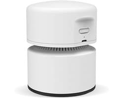 Mini stofzuiger-kleine stofzuiger-Bureaustofzuiger - Mini-bureaustofzuiger, energiebesparend - Tot 400 minuten batterijduur - Draadloos 360º roterend ontwerp - Geschikt voor toetsenborden/thuis/kantoor - Wit - 10,5 x 8 cm
