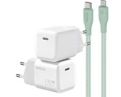 30w snellader met kabel geschikt voor iPhone en iPad met Lightning poort - Usb C adapter set