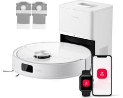 Roborock Q10 S5+ Set Robotstofzuiger en Dweil met Zelflediging– Zuigkracht van 10000 Pa–Vibrerende dweilpads– Handsfree Reinigen tot 7 Weken– Dubbel Anti-klitontwerp– Automatisch dweilen– Obstakelvermijding–Wit– S8 Plus Upgrade–2 stofzakken